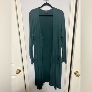 Thin ribbed long line cardigan